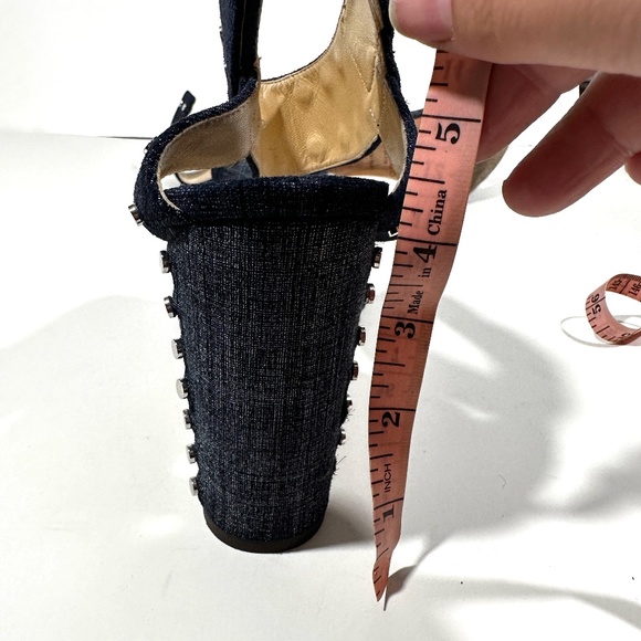 Jimmy Choo [ Women‎ 39.5 ] Denim Blue Studded Strappy Ankle Strap Heels - Picture 14 of 14